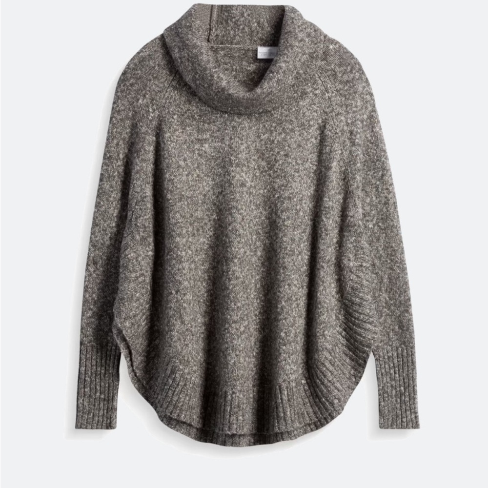Leo & Nicole - Zaryn Cotton Blend Poncho Pullover  XL | Grey. From stitch fix